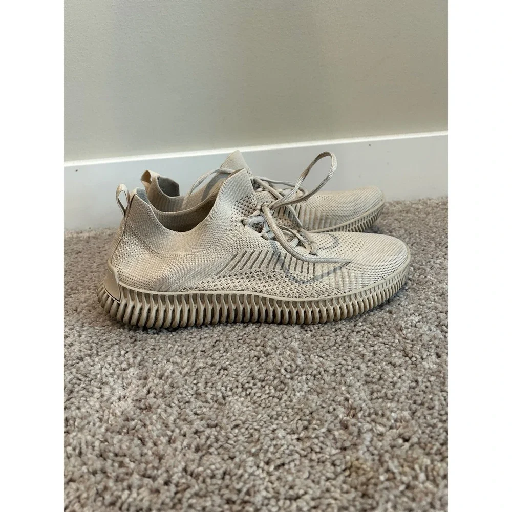 Aldo  Mens Knit Sneakers Beige Sand Sustainable Athletic Shoes 10.5 - Picture 4 of 9